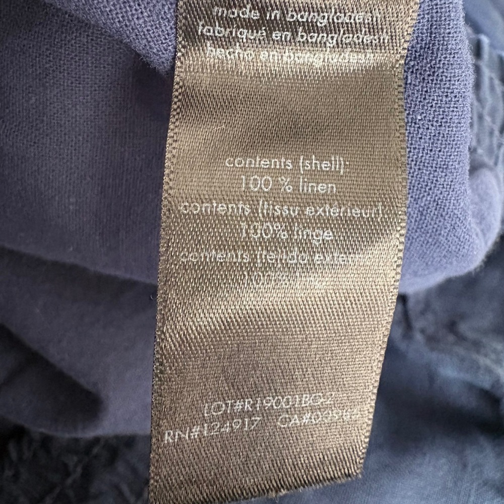 Onia Noah Mens Navy Blue 100% Linen Cargo 10" Shorts Elastic Waist Size XL - Picture 7 of 8